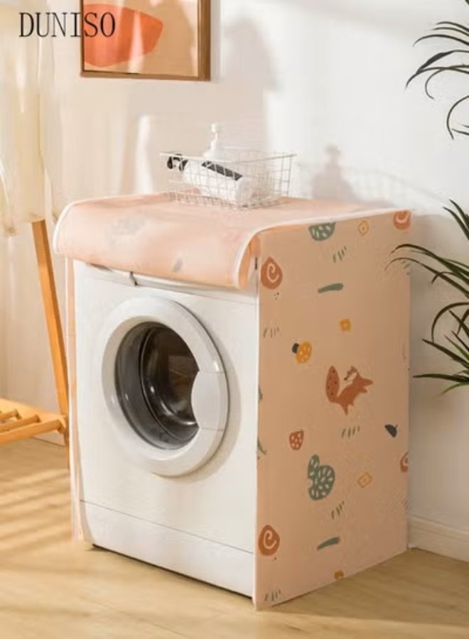 DUNISO Thick Fabric Washing Machine Cover Waterproof Dustproof Sunscreen Durable Washer Protector with Smooth Zipper & Adjustable Velcro Straps for Laundry Room Kitchen Home Use - Image 1
