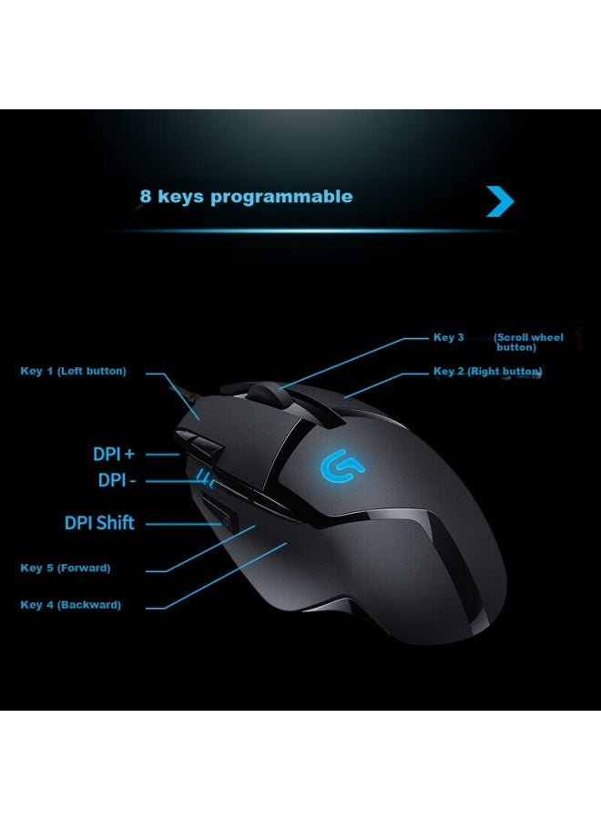 G G402 Gaming Mouse Wired Mouse Mechanical Macro Programming Mouse Csgo Chicken Eating Computer Gaming Big Hand Mouse G402 - Image 1