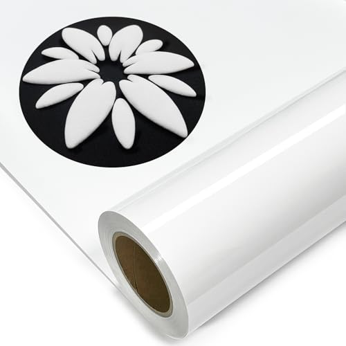 MerryMade White Puff Heat Transfer 3D 12 x 5 ft for TShirt Puff Iron on Rolls for Cutter Machine Easy to Cut Weed for Heat Vinyl Design White - Image 1