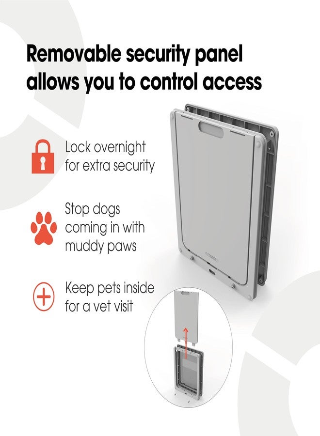 Dog Mate Lockable Medium Dog Door (215) - Flap for Medium Dogs and Large Cats, for UPVC, Wall and Wood, Securely Designed for Your Pets, White - Image 2