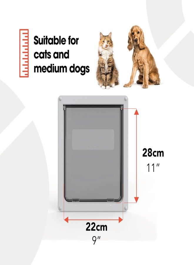 Dog Mate Lockable Medium Dog Door (215) - Flap for Medium Dogs and Large Cats, for UPVC, Wall and Wood, Securely Designed for Your Pets, White - Image 3