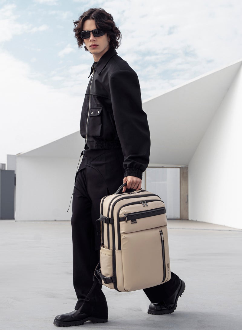 ARCTIC HUNTER Durable Travel Backpack Water Resistant Expandable 26 L Computer Bag with Luggage Carry Strap and Anti-Theft Compartment for Men and Women, B00833, Khaki - Image 2