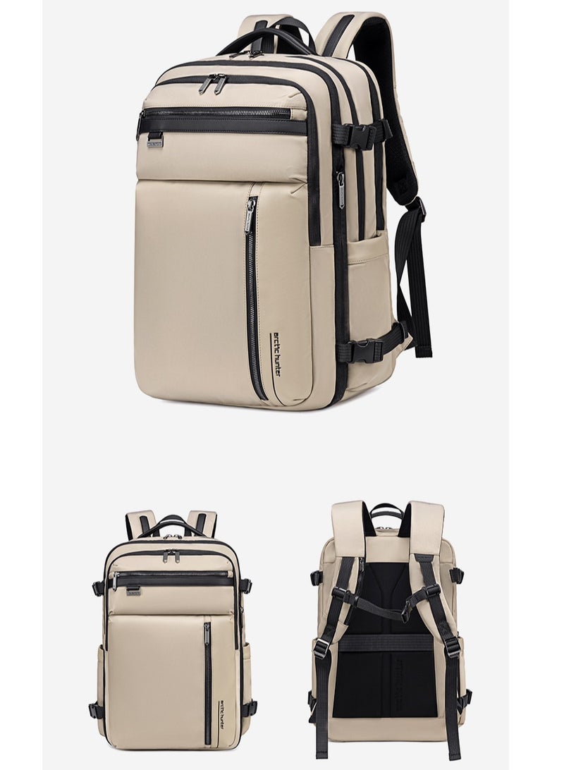 ARCTIC HUNTER Durable Travel Backpack Water Resistant Expandable 26 L Computer Bag with Luggage Carry Strap and Anti-Theft Compartment for Men and Women, B00833, Khaki - Image 5