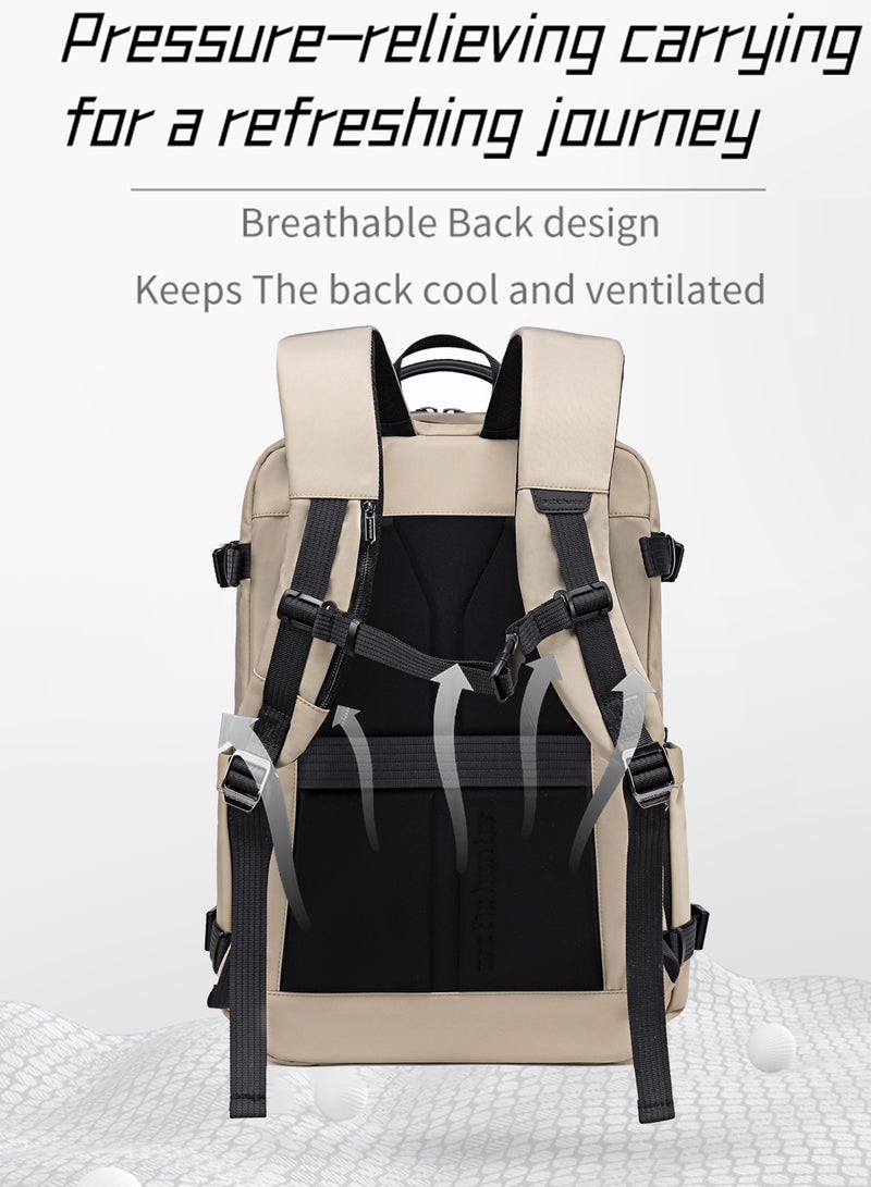 ARCTIC HUNTER Durable Travel Backpack Water Resistant Expandable 26 L Computer Bag with Luggage Carry Strap and Anti-Theft Compartment for Men and Women, B00833, Khaki - Image 5