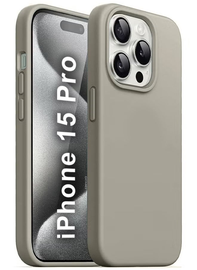 CATANES Silicone Case Cover for Apple iPhone 15 Pro Case Durable and Anti Scratch Back Cover Titaniun  - Image 4