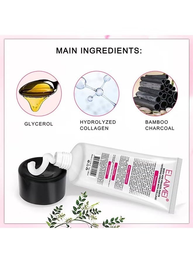 Elaimei Whitening Cream, Dark Spot Corrector Skin Lightening Cream For Body, Intimate Areas, Underarms, Armpit, Knees, Legs, Elbows And Inner Thigh, Whitening Cream Dark Spot Remover For Sensitive Areas 60ml - Image 3