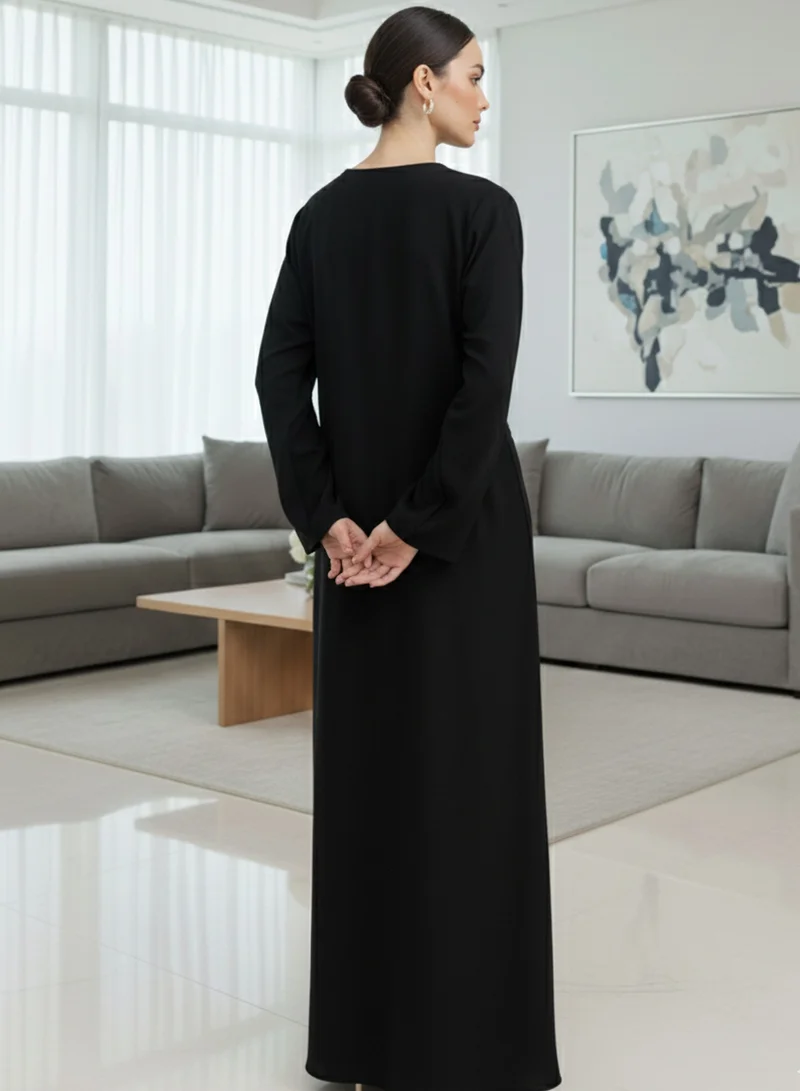 MSquare Fashion  Handmade Floral Embroidered Black Abaya for Women | Best Price UAE