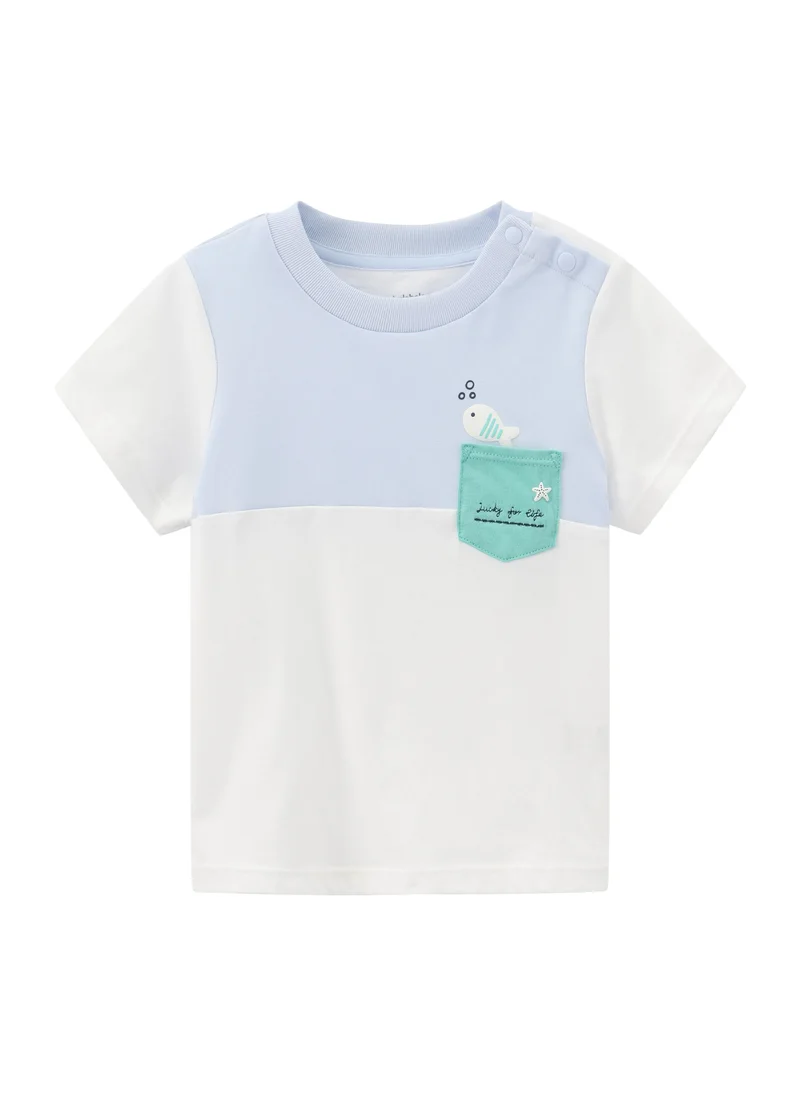 Balabala Baby Boys Round v-neck short-sleeved T-shirt