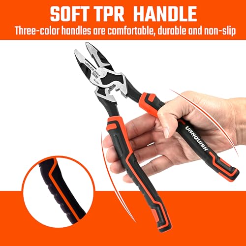 Vanquish 9.5 Inch Wire Cutters High Leverage Lineman Pliers for Twisting and Cutting Wires, Clamping Screws,Wire Stripper 3165 - Image 2