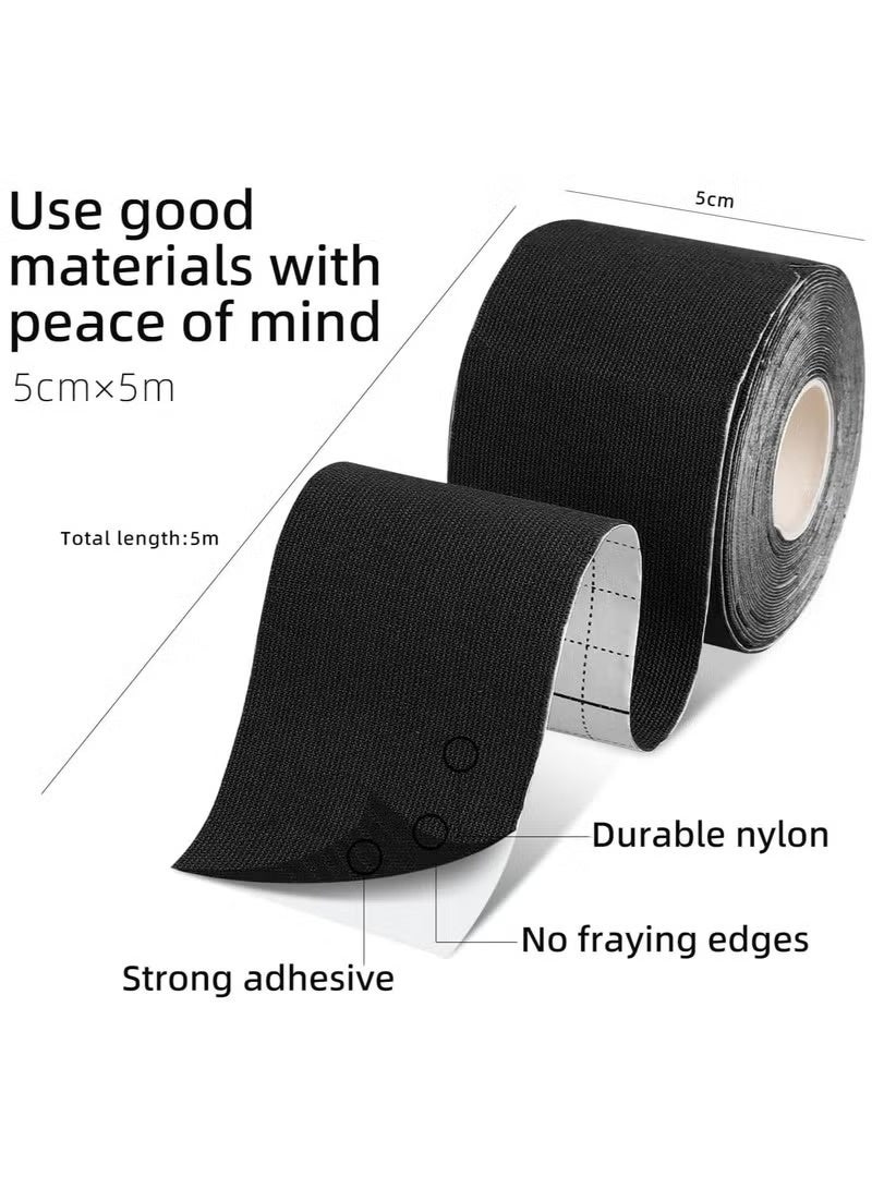 فلاي رود شريط رياضي، 3 لفة 5 متر من شريط رياضي قطني مسامي، مناسب لآلام الكاحل والركبة والكوع والكتف، (أصفر) - Image 3