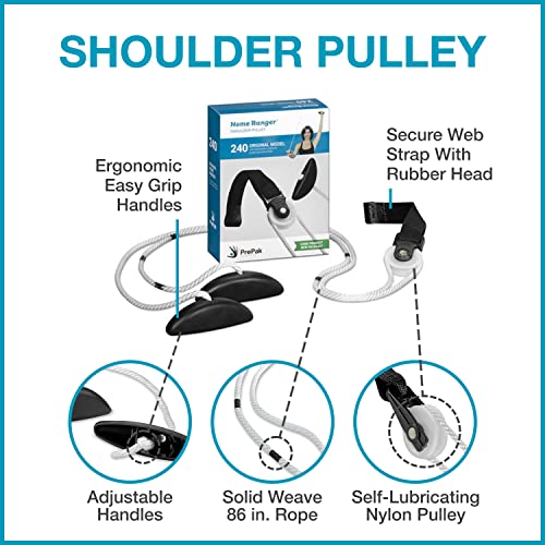 Home Ranger HomeRanger Premium Shoulder Pulley System - Original Version, Model 240 - Ergonomic Handles and Web Strap for Secure Over-The-Door or Side Attachment - Easy Set-up, Range of Motion Exercise Device - Image 2