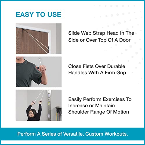 Home Ranger HomeRanger Premium Shoulder Pulley System - Original Version, Model 240 - Ergonomic Handles and Web Strap for Secure Over-The-Door or Side Attachment - Easy Set-up, Range of Motion Exercise Device - Image 3