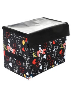 Kuber Industries Kuber Industries Disney Minnie Storage Box|Non-Woven Foldable Medium Storage Organizer for Toys|Cloths with Transparent Lid & Handle (Black)  - Image 1