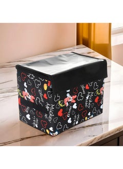 Kuber Industries Kuber Industries Disney Minnie Storage Box|Non-Woven Foldable Medium Storage Organizer for Toys|Cloths with Transparent Lid & Handle (Black)  - Image 4