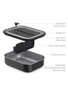 Bentgo Stainless Steel Leak Proof Lunch Box - Carbon Black  - Image 2