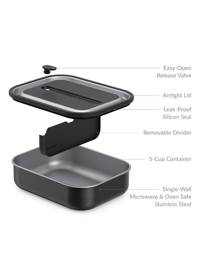 Bentgo Stainless Steel Leak Proof Lunch Box - Carbon Black  - Image 2