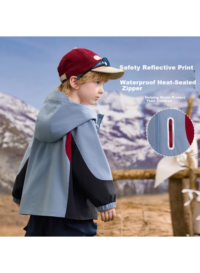 Ask Junior Level 4 Waterproof Children's Jacket Spring  Outdoor Sports Hiking Boys' Jacket Blue Size 100 - Image 3