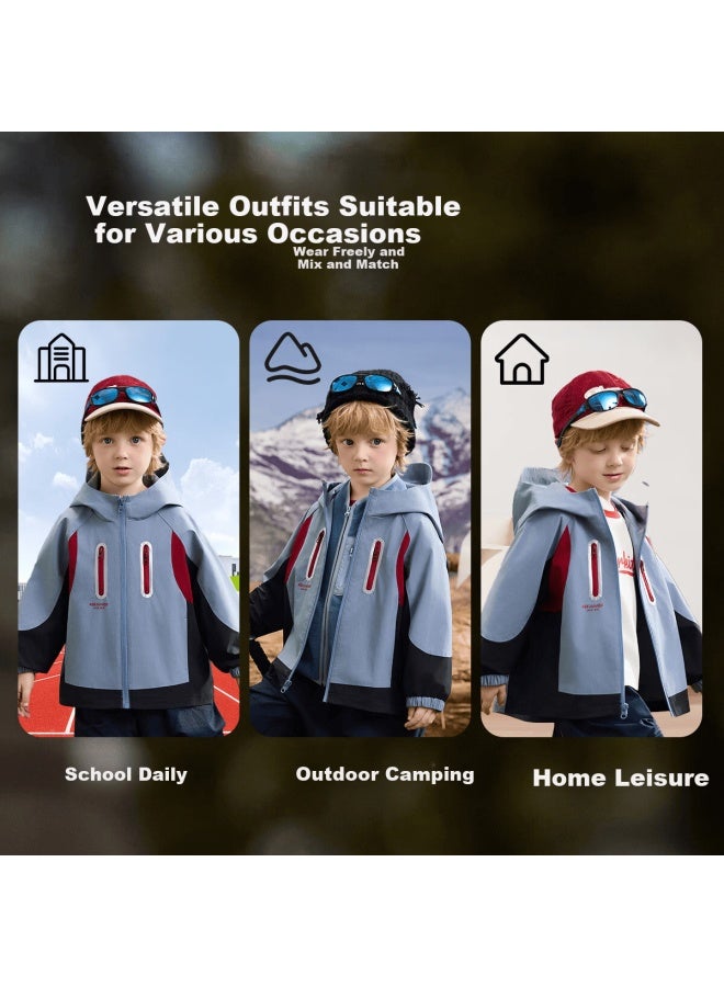 Ask Junior Level 4 Waterproof Children's Jacket Spring  Outdoor Sports Hiking Boys' Jacket Blue Size 100 - Image 5