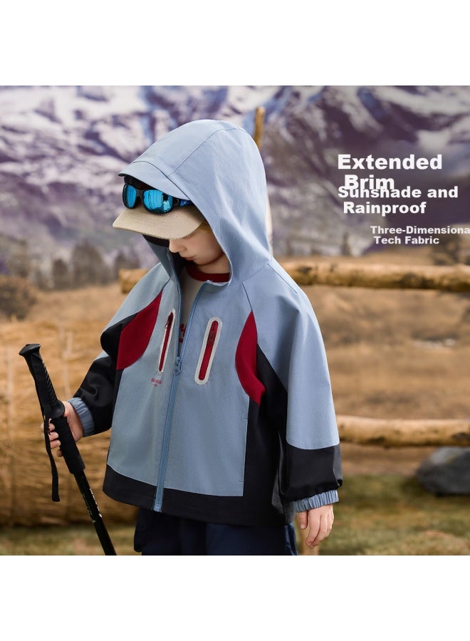 Ask Junior Level 4 Waterproof Children's Jacket Spring  Outdoor Sports Hiking Boys' Jacket Blue Size 100 - Image 4