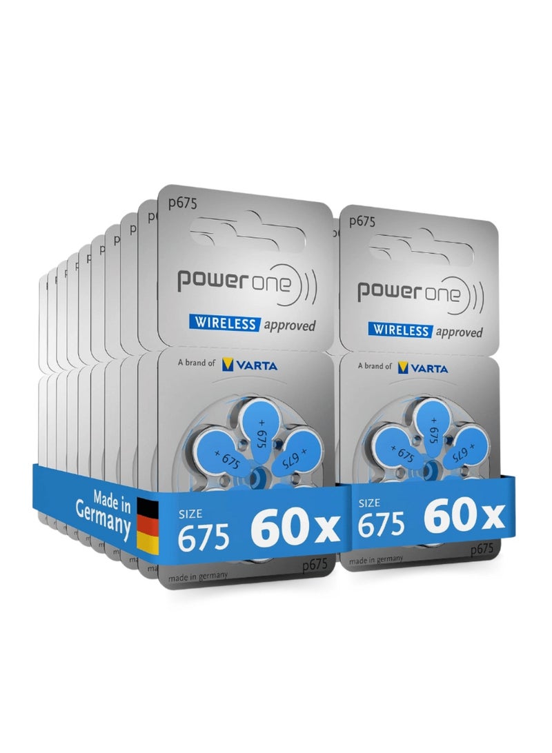 PowerOne 120-Pieces Powerone Wireless Approved (Size 675) Hearing Aid 1.45V Batteries 
