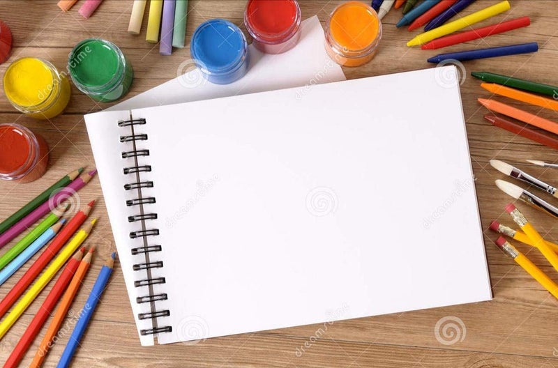 Drawing Book متجر العائلة يقدم كتاب رسم/دفتر رسم/لوحة فنان ملون موضوع ملون بحواف حلزونية للطلاب والفنانين أيضًا (حجم A4 100 صفحة) - Image 2