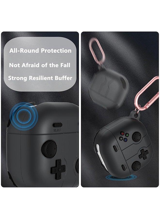 O Ozone Case For Samsung Galaxy Buds FE/Galaxy Buds 2 Pro/Galaxy Buds 2/ Galaxy Buds Pro/Galaxy Buds Live Case, 3D Game Console Design Silicone Cover-Black  - Image 3