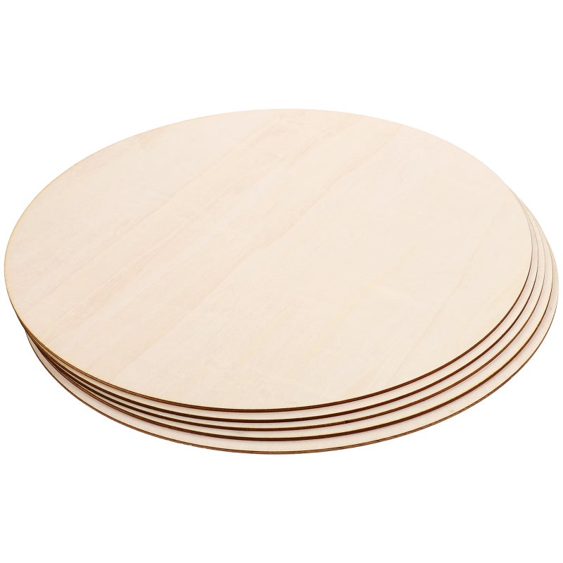 5pcs Unfinished Round Slice Chips Door Sign Hanging Blank Unfinished Wood Sign - Image 1