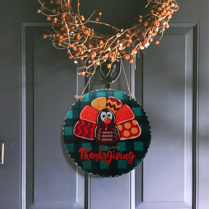 5pcs Unfinished Round Slice Chips Door Sign Hanging Blank Unfinished Wood Sign - Image 5