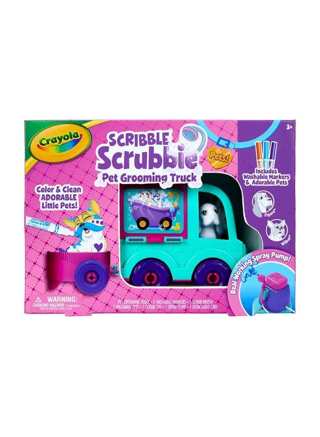 Crayola مجموعة لعب شاحنة العناية بالحيوانات الأليفة من سكريبل سكروبي - Image 3