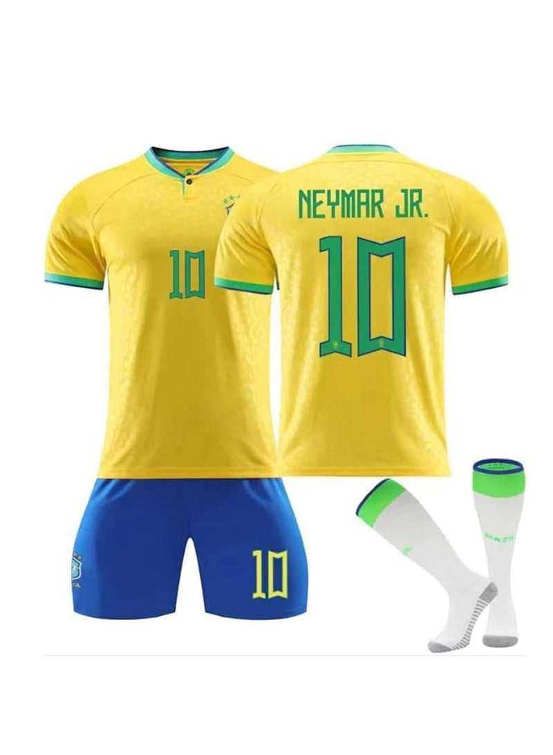 Brazil Home Football Kit Neymar #10 Football Jersey Shirts Soccer Jerseys Set Soccer clothing Sport - Image 1