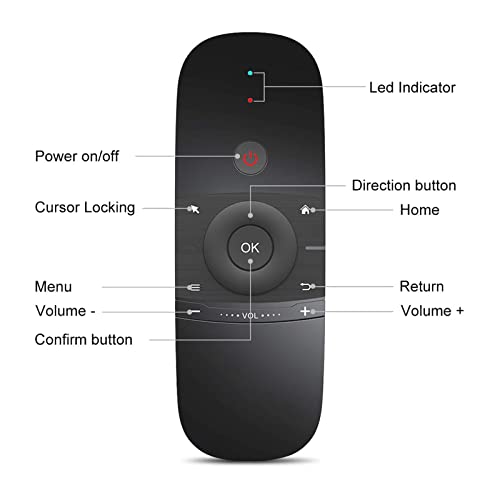 WeChip W1 Universal TV Remote Air Mouse, Wireless Keyboard Fly Mouse 2.4GHz Connection Air Remote Keyboard Mouse for Android TV Box/PC/Smart TV/Projector/HTPC/All-in-one PC/TV (w1) - Image 5