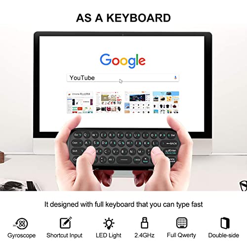 WeChip W1 Universal TV Remote Air Mouse, Wireless Keyboard Fly Mouse 2.4GHz Connection Air Remote Keyboard Mouse for Android TV Box/PC/Smart TV/Projector/HTPC/All-in-one PC/TV (w1) - Image 3