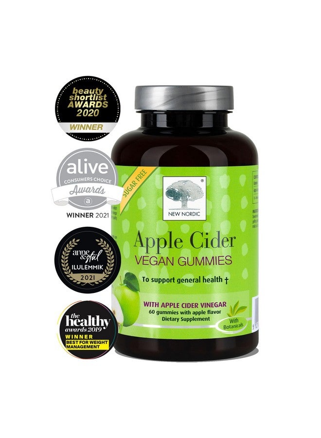NEW NORDIC Apple Cider Vinegar Gummies, 400 mg Daily Intake with The Mother Strain, Sugar Free ACV Dietary Supplement, No Vinegar Taste, 60 Count (Pack of 1) - Image 2