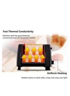 Haley 2-Slice Bread Toaster with Stainless Steel Body, Auto Pop-Up, Lift & Look Feature, Cancel, Reheat & Defrost Functions, Adjustable Temperature Control & Removable Crumb Tray (HY-9603)  - Image 2