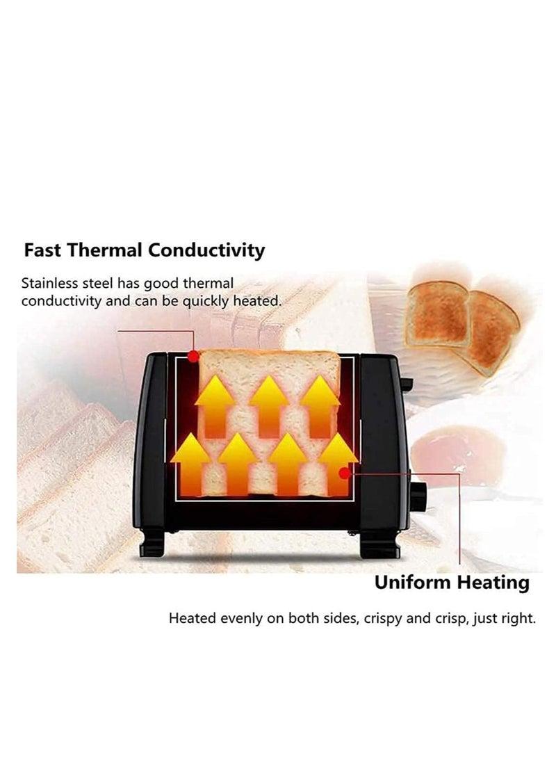 Haley - 2-Slice Bread Toaster with Stainless Steel Body, Auto Pop-Up, Lift & Look Feature, Cancel, Reheat & Defrost Functions, Adjustable Temperature Control & Removable Crumb Tray (HY-9603) - Image 1