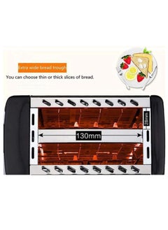Haley 2-Slice Bread Toaster with Stainless Steel Body, Auto Pop-Up, Lift & Look Feature, Cancel, Reheat & Defrost Functions, Adjustable Temperature Control & Removable Crumb Tray (HY-9603)  - Image 3