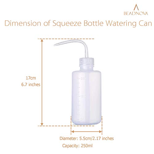 BEADNOVA Squeeze Bottle Plant Watering Bottle 250ml 8oz Small Wash Bottle Squeeze Plastic Small Watering Can for Indoor Plants Succulent Watering Can (1pc) - Image 2