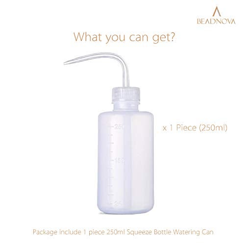 BEADNOVA Squeeze Bottle Plant Watering Bottle 250ml 8oz Small Wash Bottle Squeeze Plastic Small Watering Can for Indoor Plants Succulent Watering Can (1pc) - Image 3