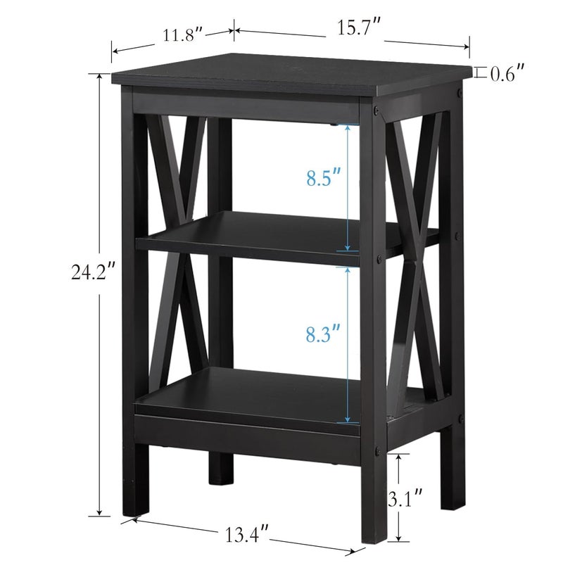 Priti Modern Nightstands XDesign Side End Table Night Stand with Storage Shelf for BedroomLiving Room - Image 3