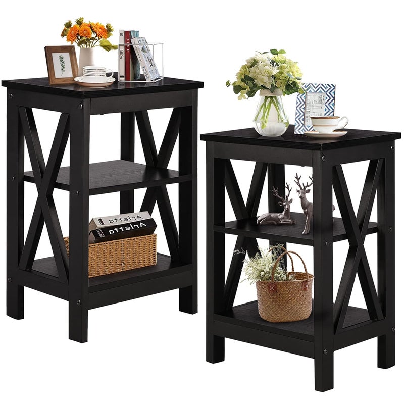 Priti Modern Nightstands XDesign Side End Table Night Stand with Storage Shelf for BedroomLiving Room - Image 1
