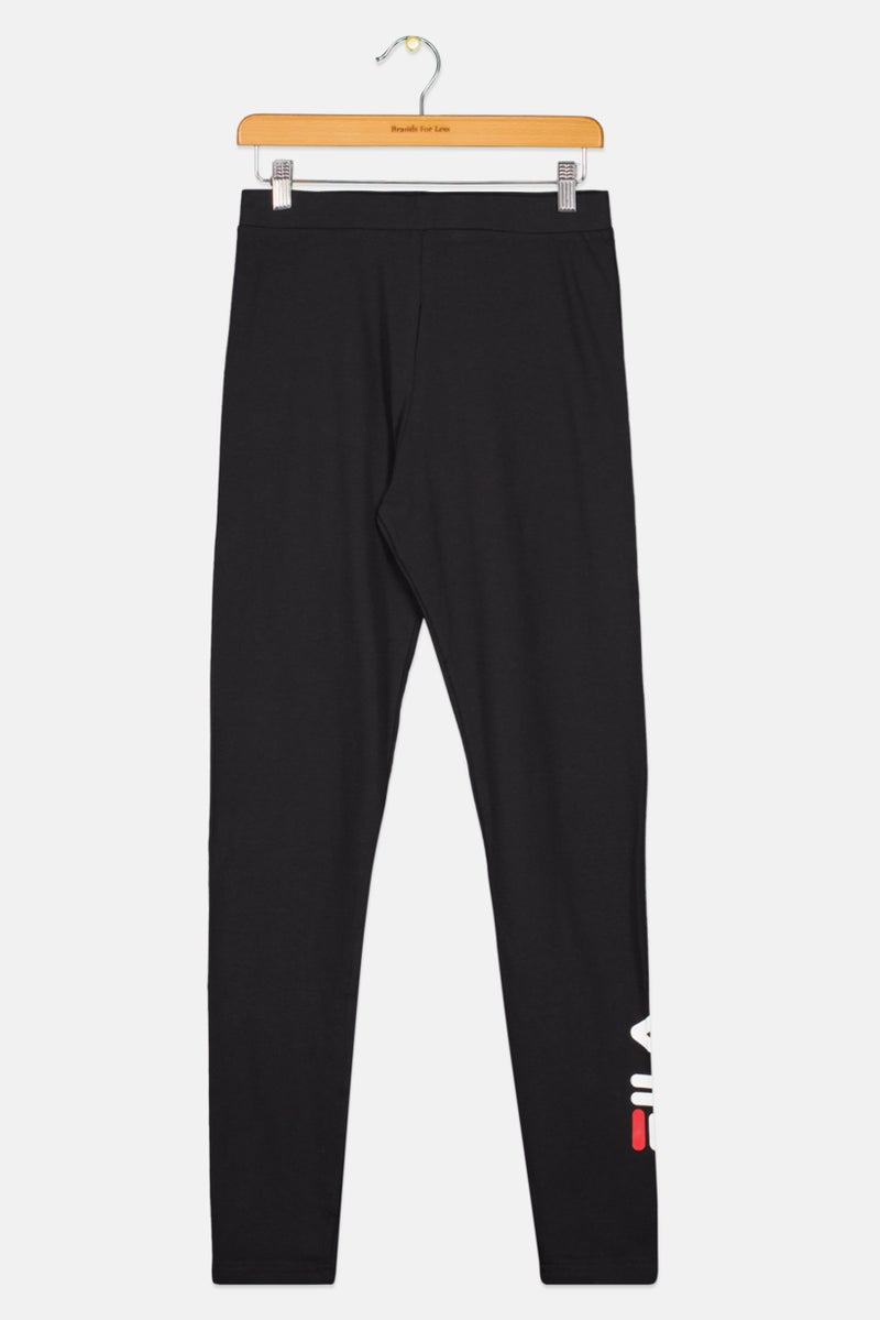 FILA Kids Girl Sportswear Fit Brand Logo Pull-On Leggings, Black - Image 1