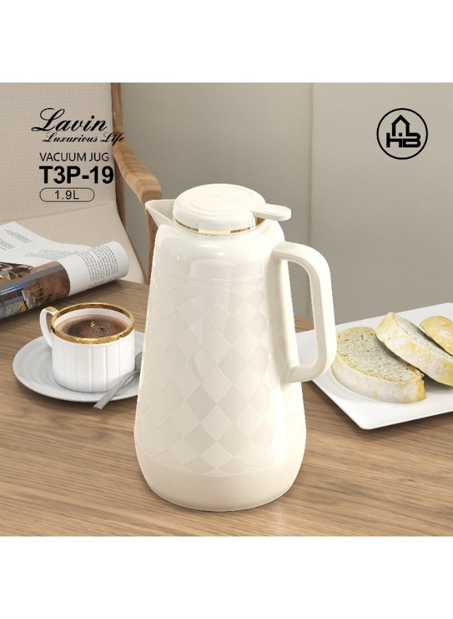 Lavin vaccum flask 1.9L/Elegant Thermos/Glass inner/Hot&Cold/HB