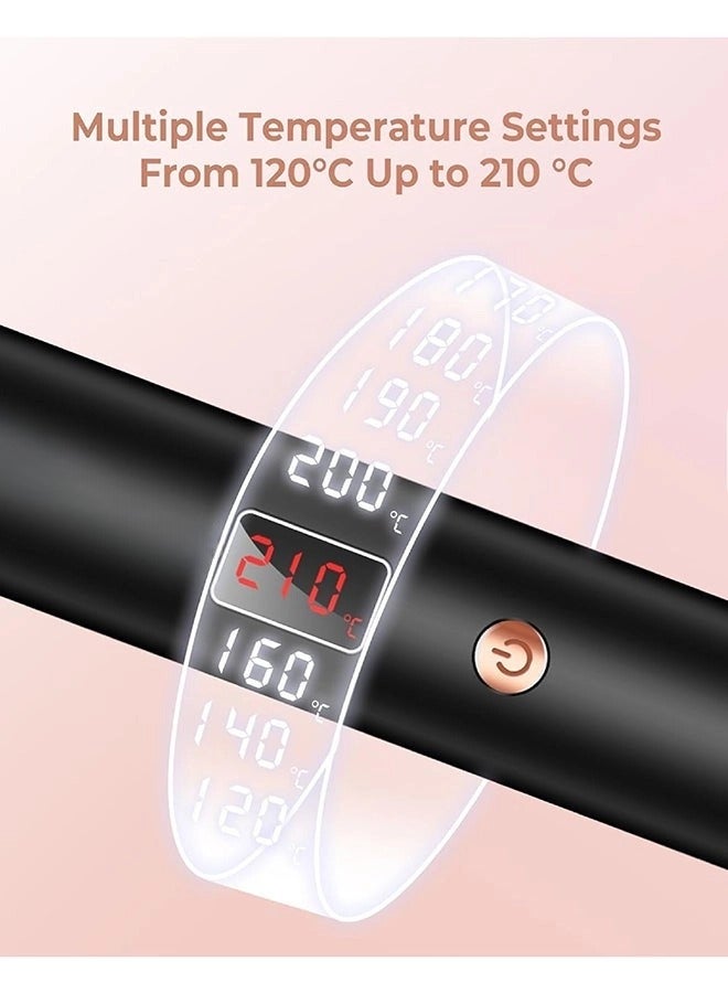 Captaintech Thermal Brush 1.5 Inch Curling Iron Brush Volumizing Brush Heated Round Brush Ceramic Tourmaline Ionic Curling Comb Dual Voltage Travel Curling Iron with Brush LCD Display 10 Temperature Settings Multicolour - Image 5