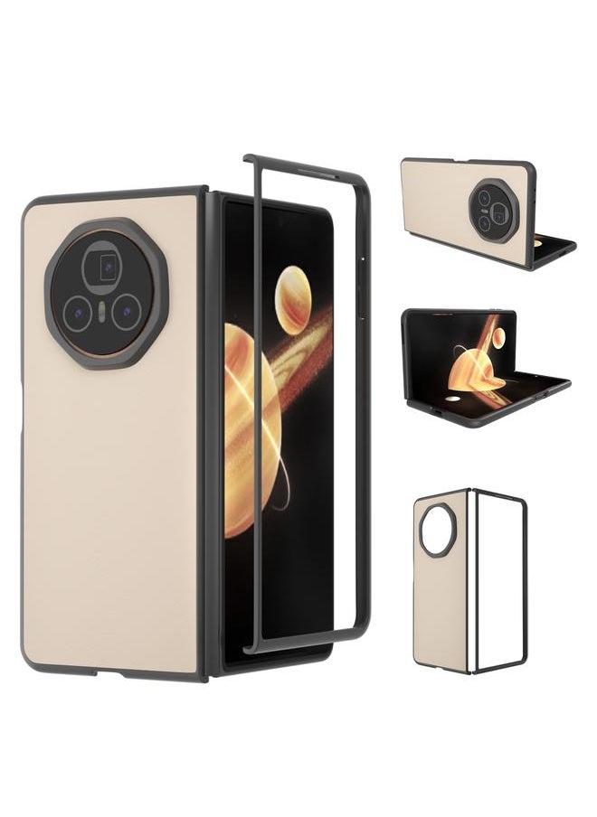 Zaboon - For Honor Magic V3 PU Leather Black Frame Full Coverage Phone Case(Peach Pink) - Image 1