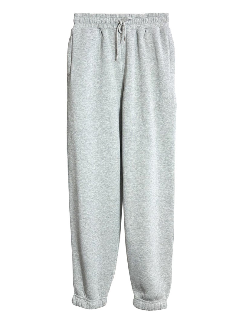 Womens High Waist Velvet Joggers Casual Sweatpants Flower gray with velvet