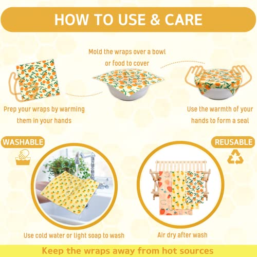 BYTTME Reusable Beeswax Wrap - 9 Pack Beeswax Wraps for Food, Eco-Friendly Beeswax Food Wraps, Bread Sandwich Food Wrap - Organic, Sustainable, Zero Waste, Plastic-Free Food Storage, 1XL, 3M, 5S - Image 4