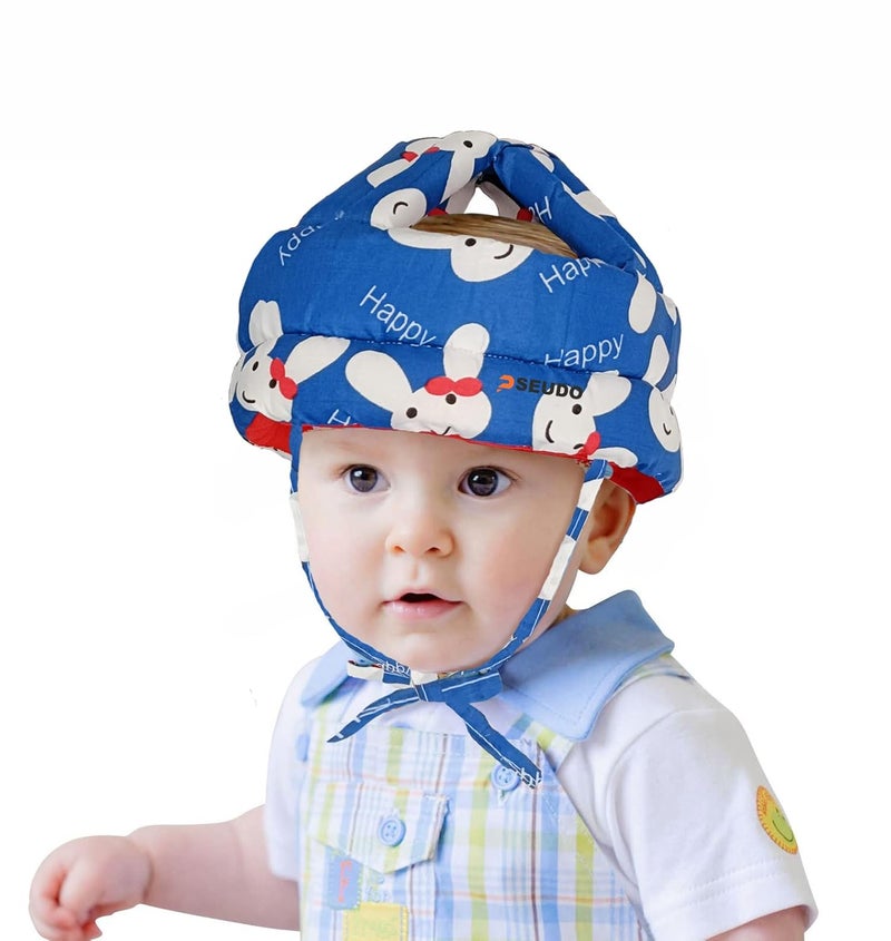 PSEUDO Baby Toddlers Kids Child Head Back Safety Protector Pad Cushion Pillow with Straps (Happy RoyalBlue) - Image 1