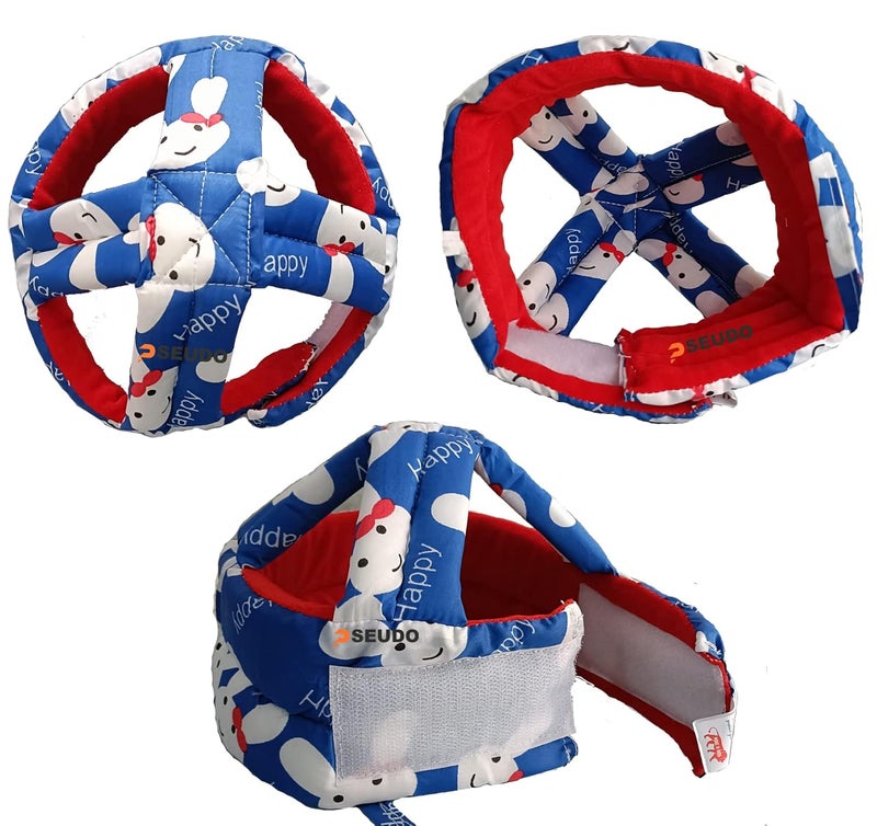 PSEUDO Baby Toddlers Kids Child Head Back Safety Protector Pad Cushion Pillow with Straps (Happy RoyalBlue) - Image 2