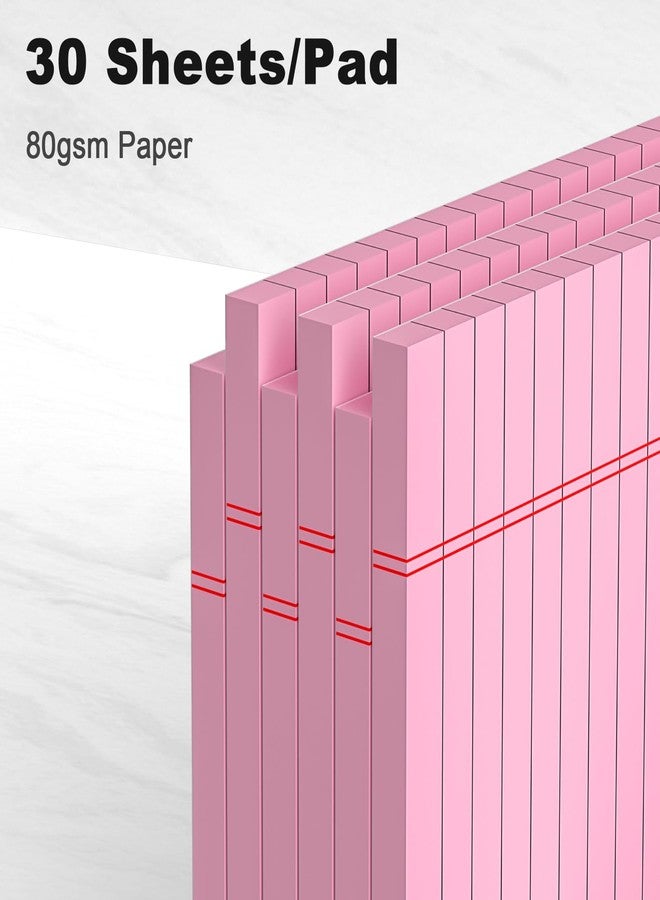 AILZFEI 6pcs Small Note Pad 5x8 College Ruled Pink Legal Pads Paper Notepads 6 Pack Clear Print Writing Pads 5 x 8 Legal Pads Perforated Narrow Ruled Pads of Paper Pink - Image 3