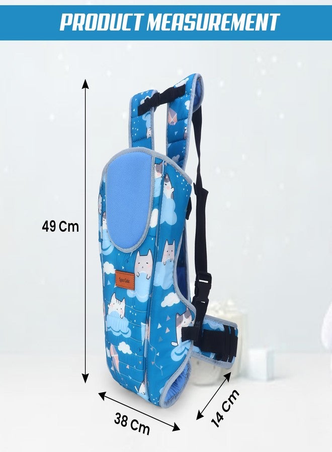 Laee Cute Baby Carrier Bag – Soft & Comfortable Baby Carrying Sling with Printed Design, Adjustable Straps, Front & Back Carry for Newborns & Toddlers (Sky Blue) - Image 2